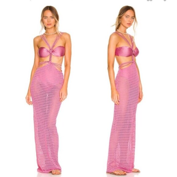 PatBO Cut Out Beach Dress in Blush Pink - Picture 5 of 10